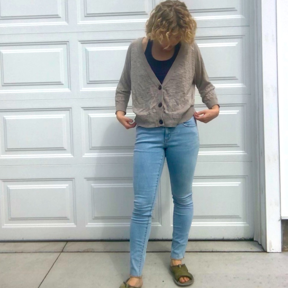 Light Brown Slouchy Heathered Cardigan